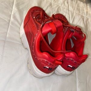 unisex red Fila size 5 shoes